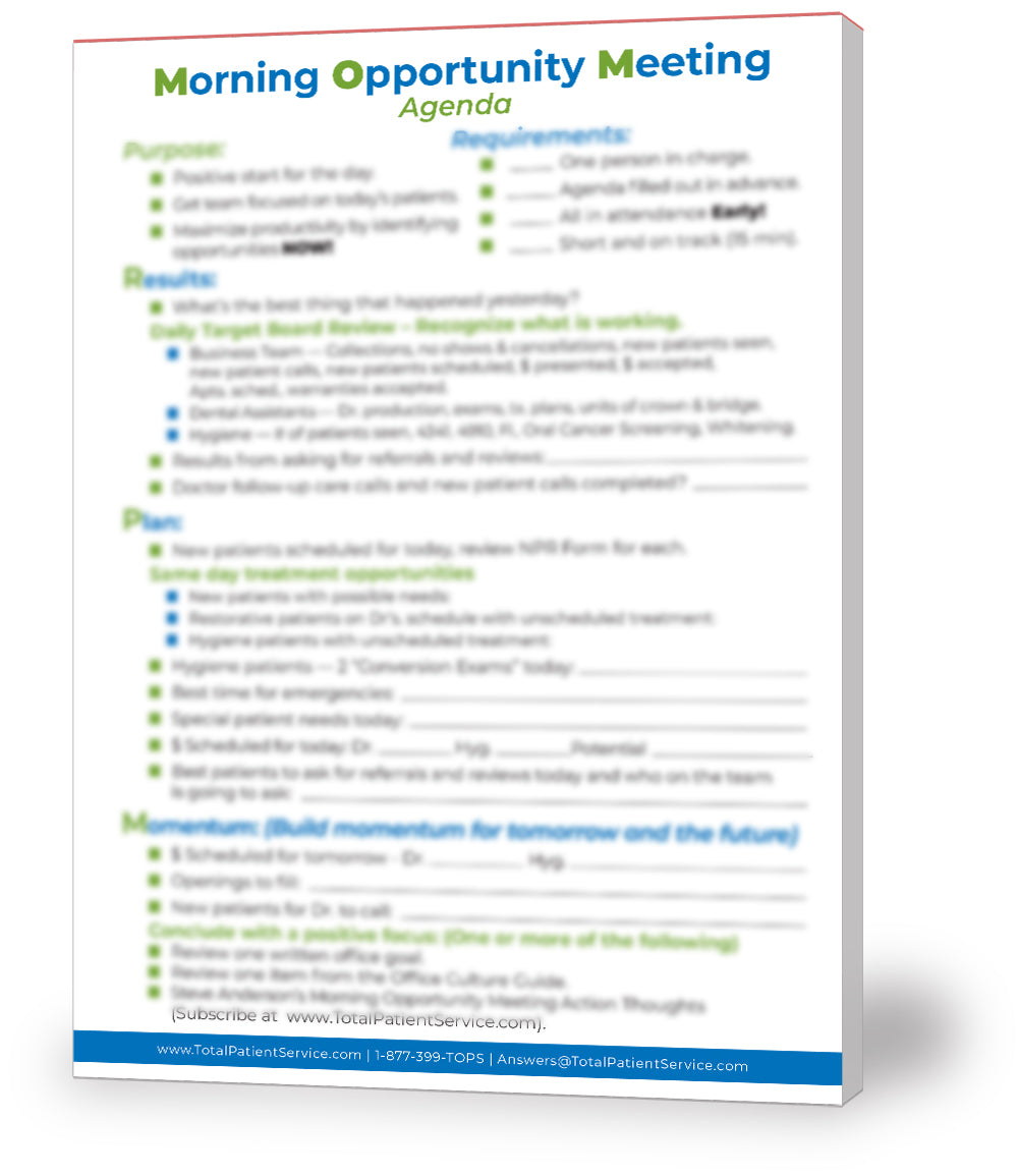 Morning Opportunity Meeting Agenda (Pad of 50)